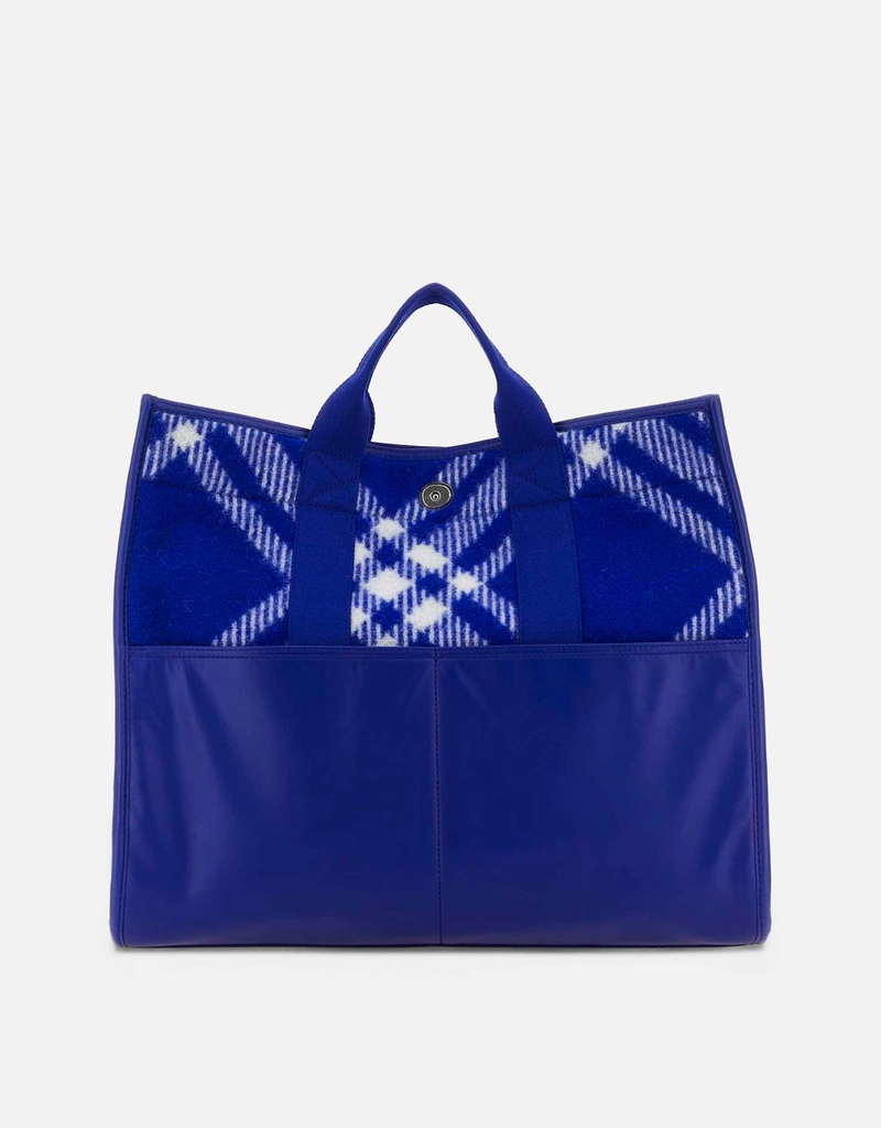バーバリー　バッグ Burberry メンズ刺繍入りウールレザー騎士ショッピングバッグ