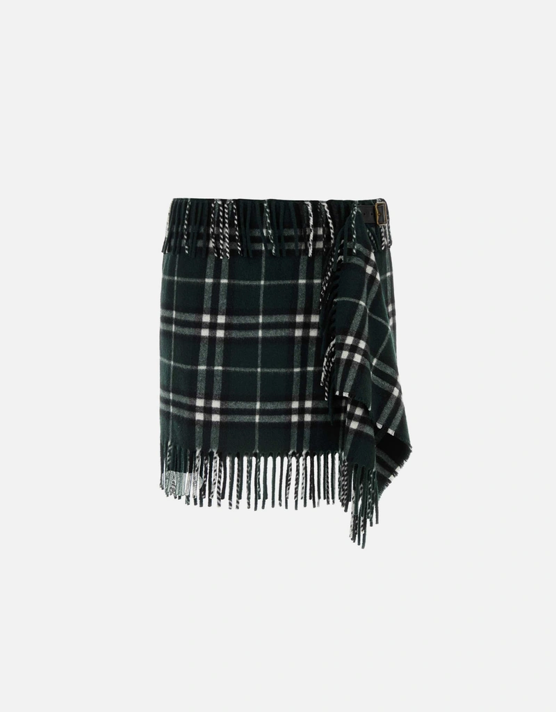 Burberry 刺繍入りウールカシミヤ混紡ミニスカート () IFCHIC.COM