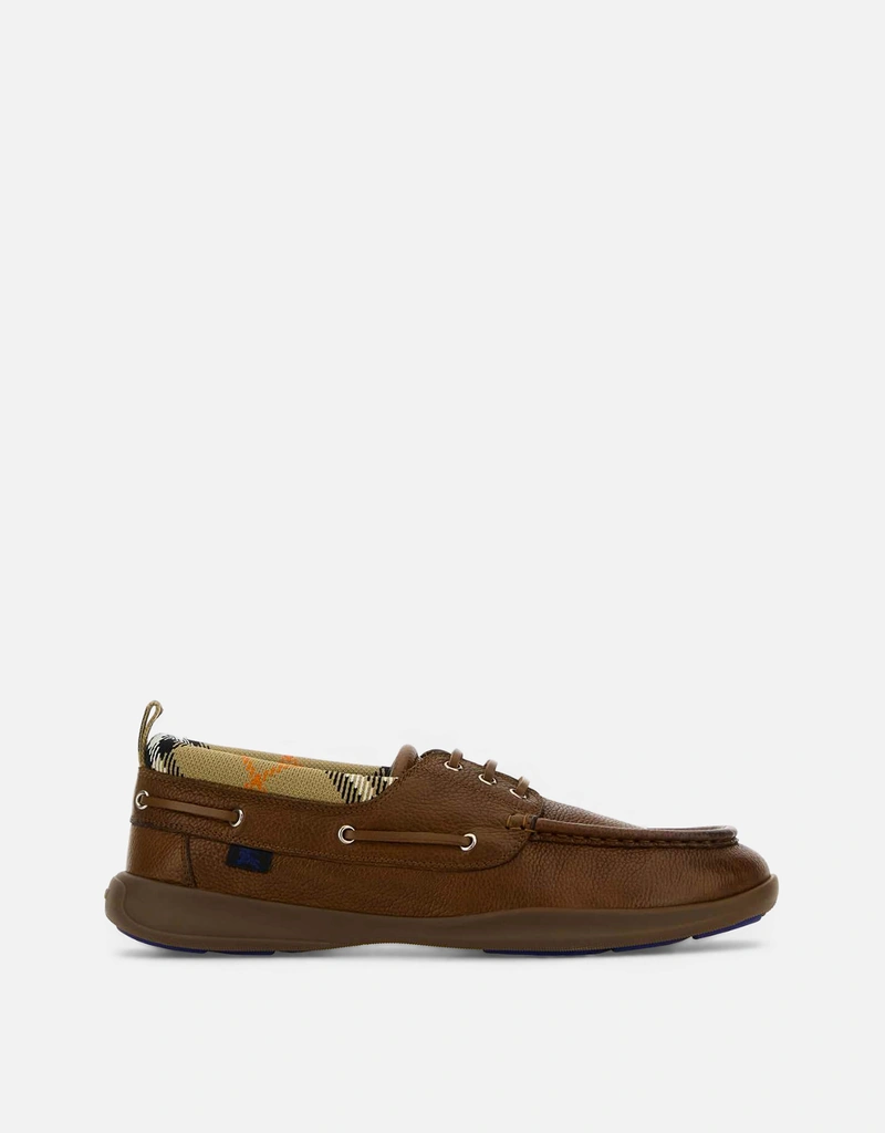 Burberry メンズブラウンペブルレザーラフトローファー () IFCHIC.COM