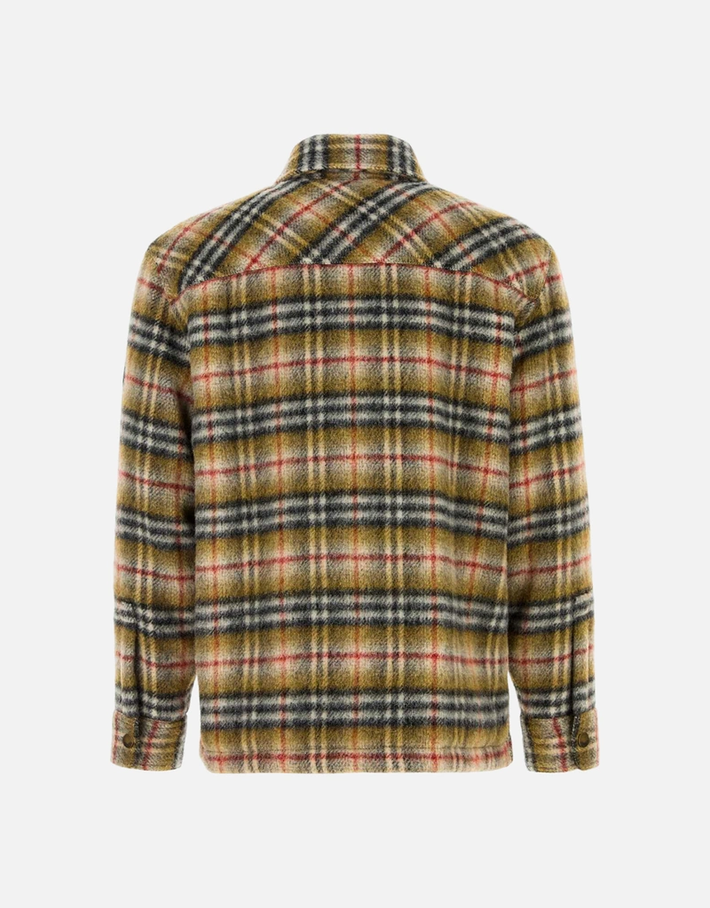 Burberry メンズ チェックウール レギュラーフィット オーバーシャツ