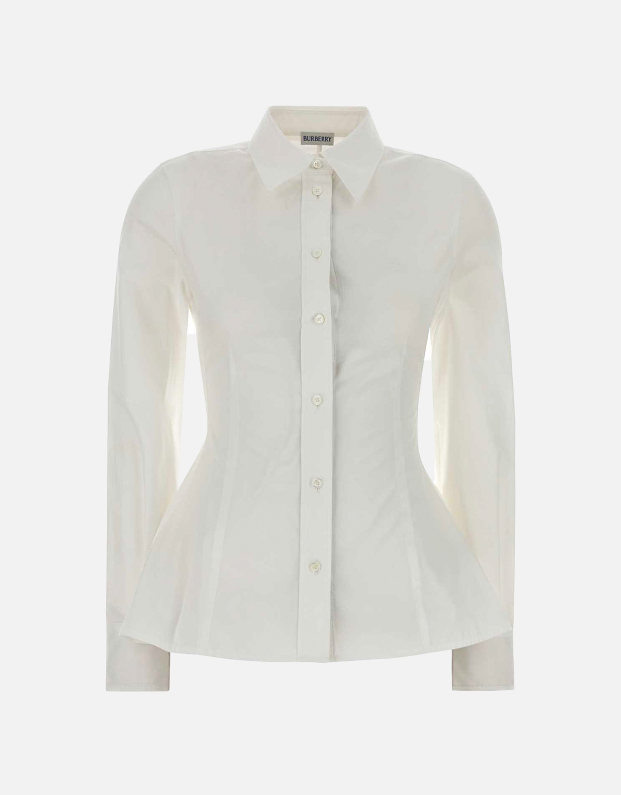 Burberry Burberry White Cotton Poplin Shirt - UK 4　バーバリー ホワイト コットン ポプリン シャツ - UK 4