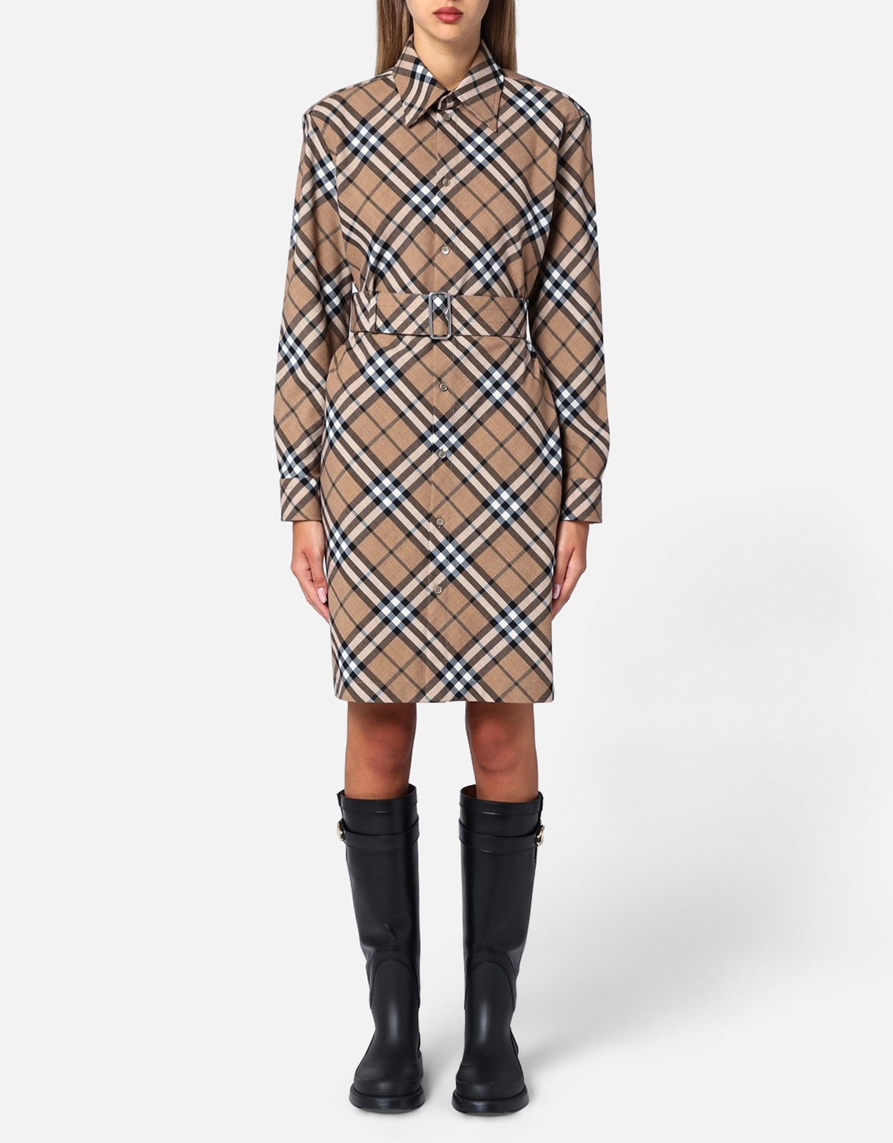 ♥BURBERRY ♥チェック柄ドレス 150A 美品 Burberry チェックウールブレンドシェミーズドレス (ドレス) IFCHIC.COM