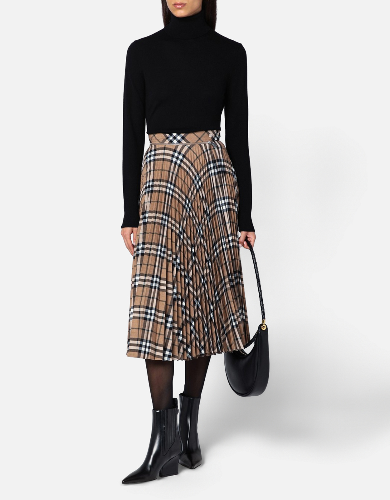 BURBERRY チェック柄 プリーツスカート FX509-119-01 Burberry チェック柄プリーツスカート (ドレス) IFCHIC.COM