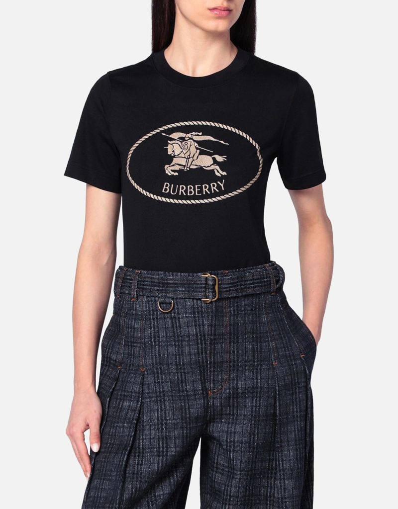 希少 BURBERRY バーバリー ナイトスタンプ コットンTシャツ ホースロゴ