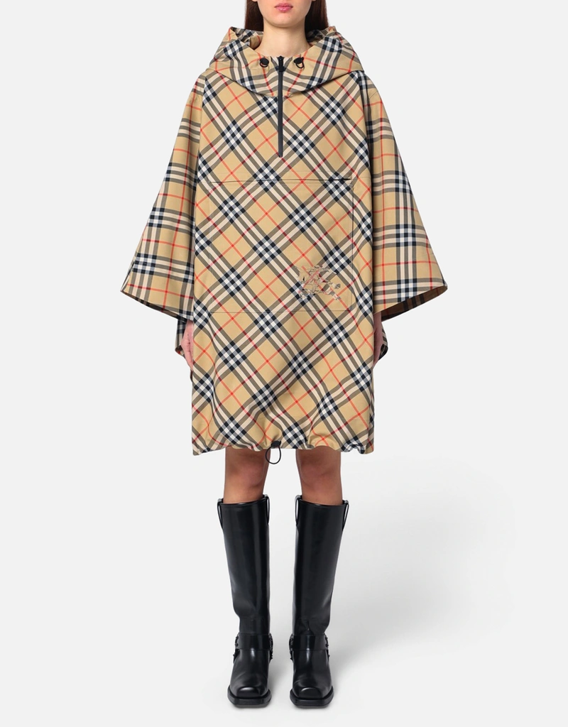 BURBERRY フード付きニットポンチョ バーバリー フード付きポンチョ