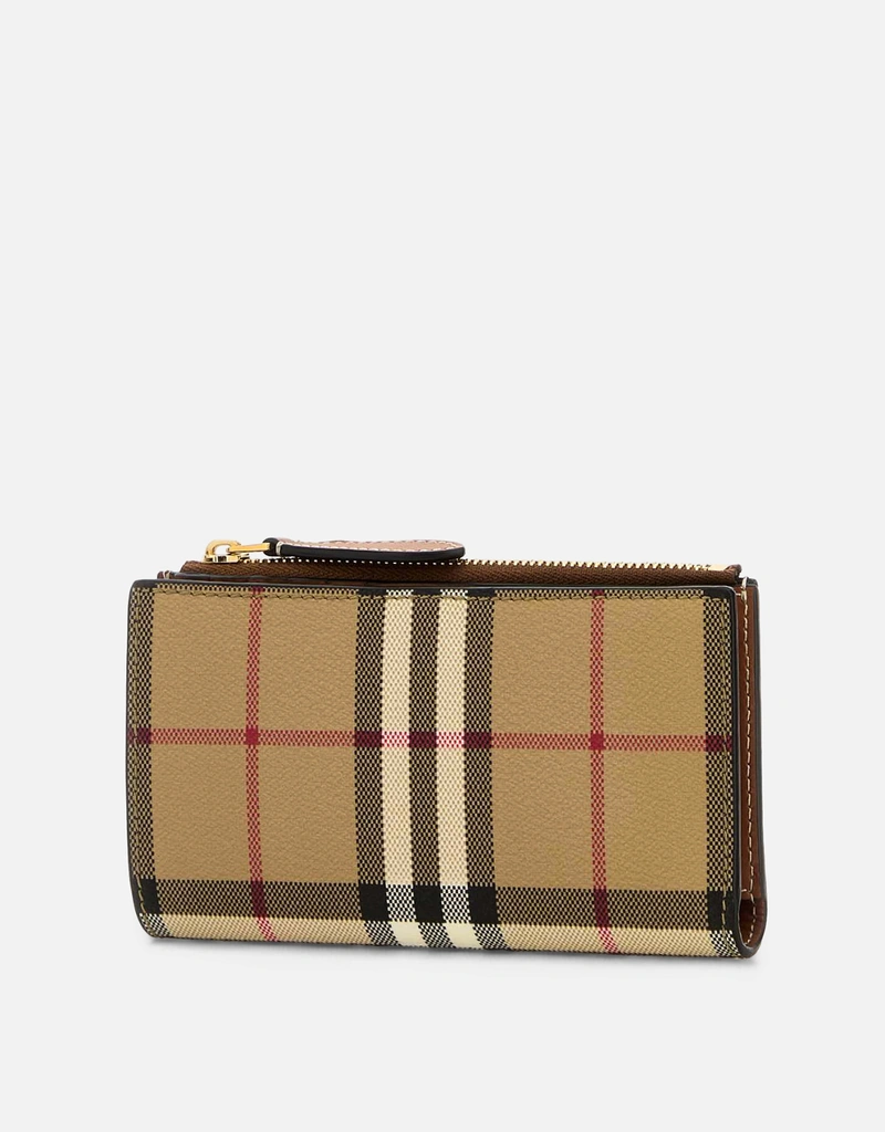 Burberry ミディアムチェックコーティングキャンバス二つ折り財布