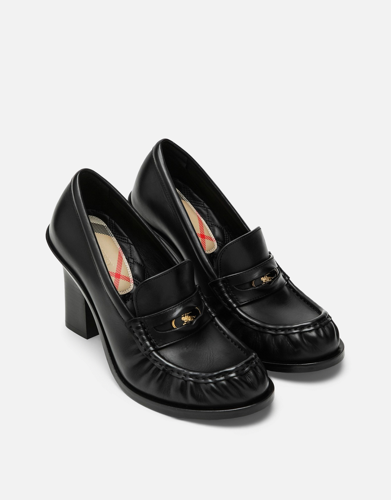 Burberry Cadet black leather loafers with heel (All New In) IFCHIC.COM