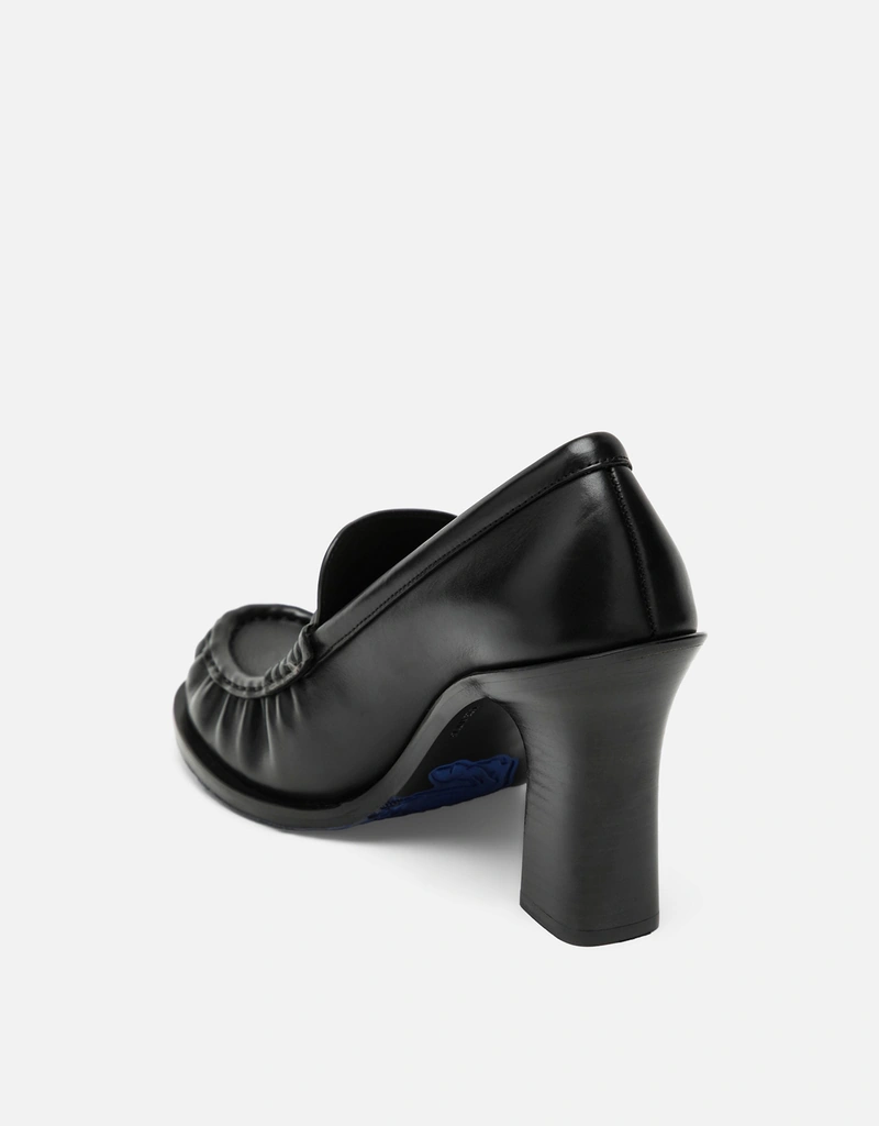 Burberry Cadet black leather loafers with heel (All New In) IFCHIC.COM