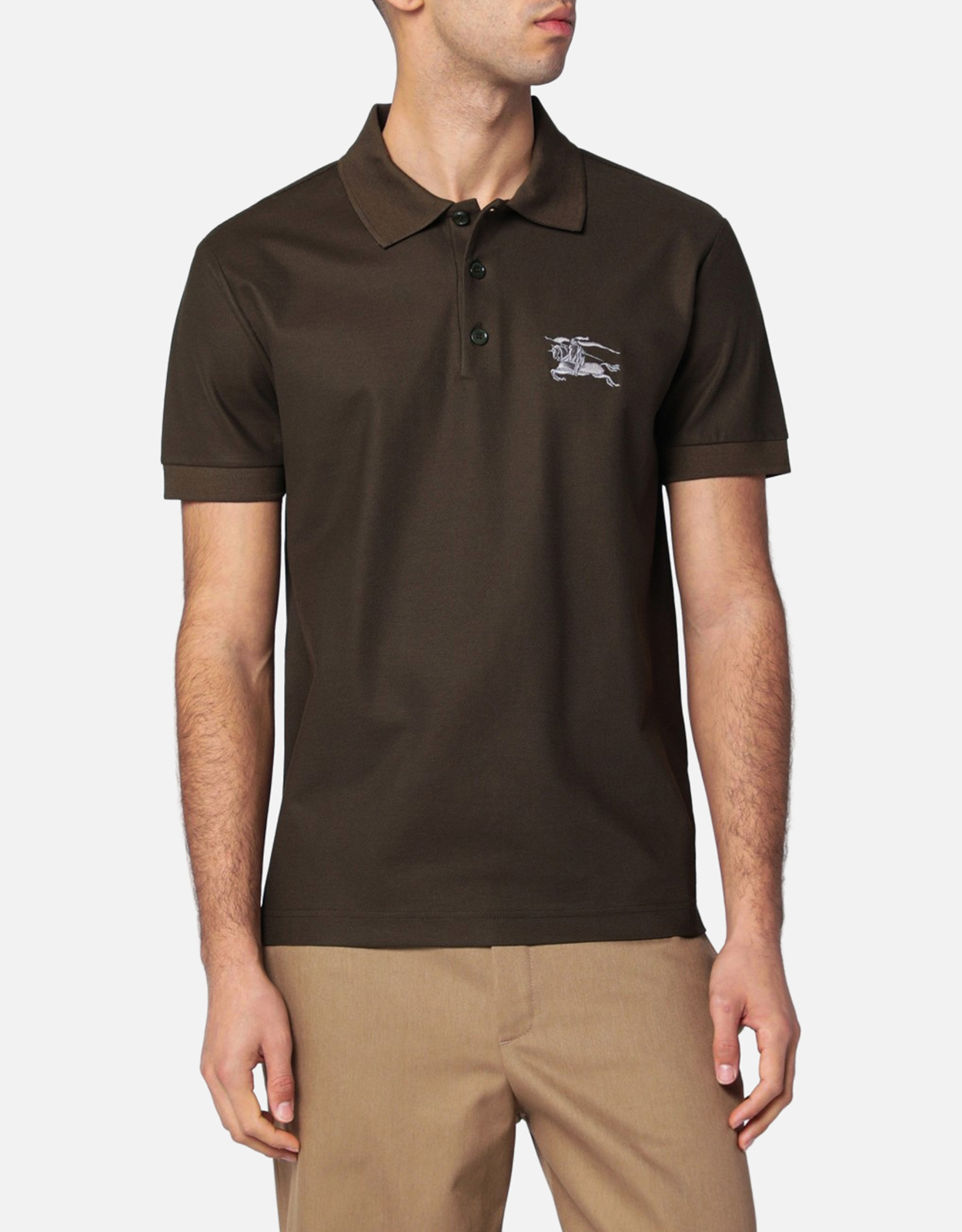 Burberry メンズ メタリックEKDコットンスリムフィットポロシャツ