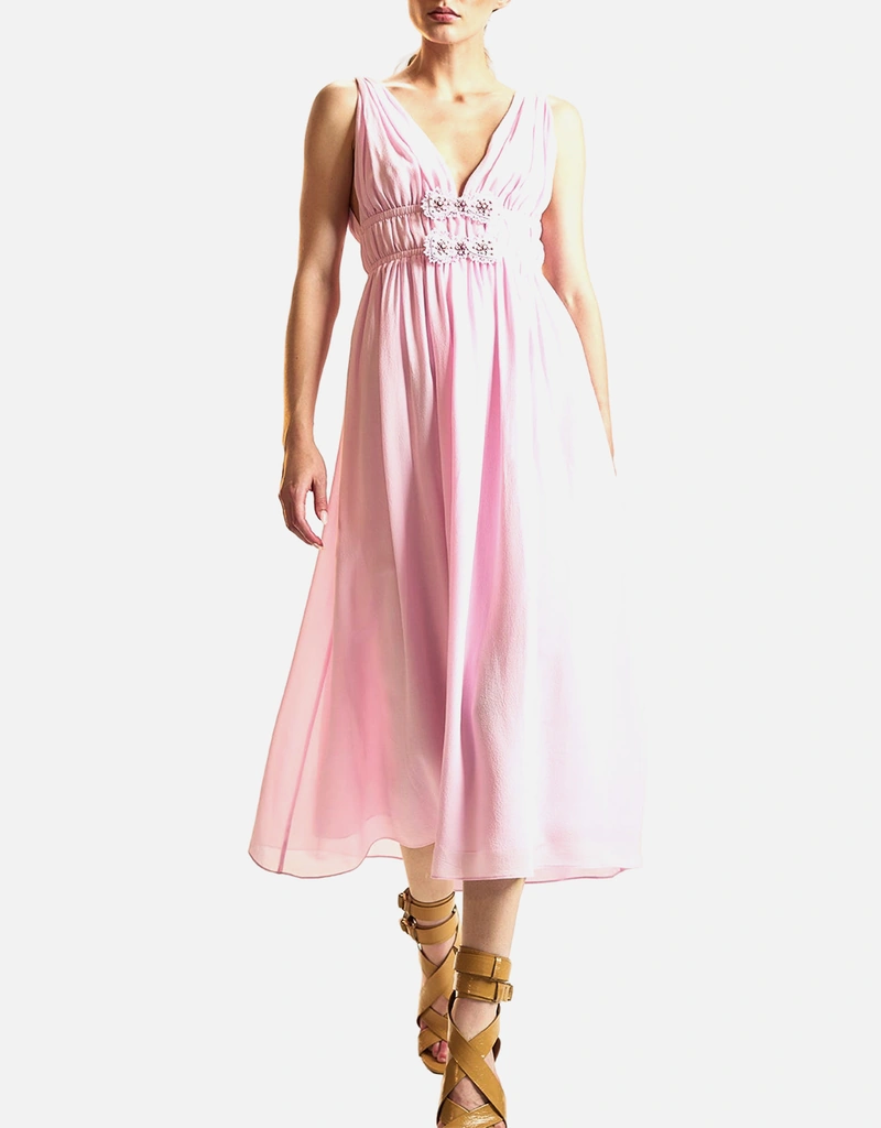 pink linen dress midi Linen Pink Midi Dress – Francis + Fern