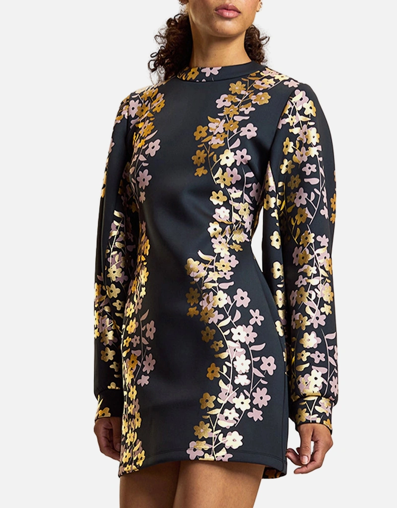 Cynthia Rowley Bonded Ls Fitted Mini Dress () IFCHIC.COM