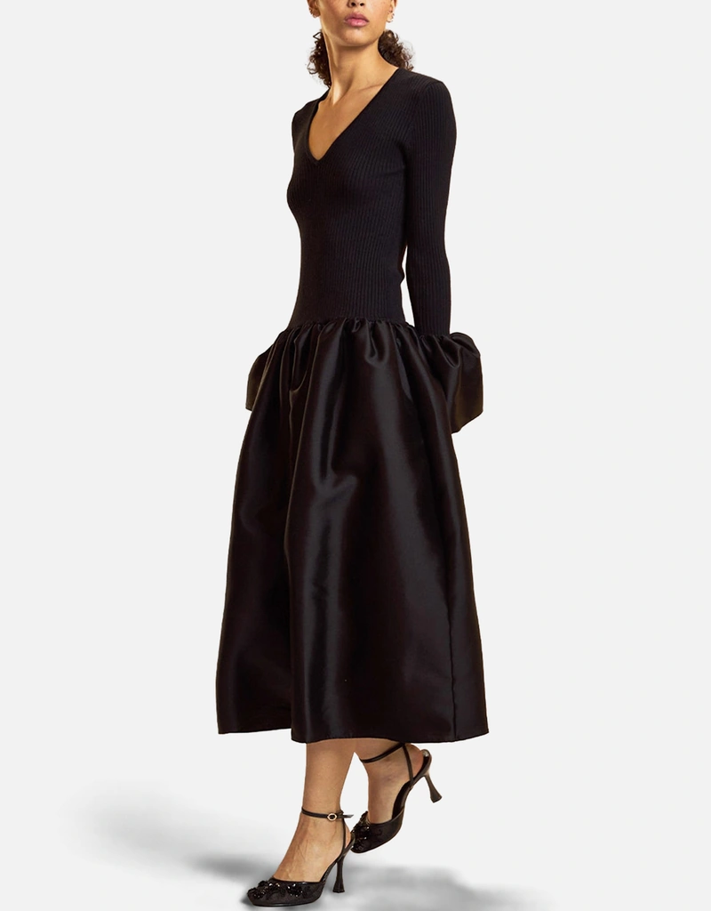 Cynthia Rowley Rib Knit Silk Wool Combo Dress () IFCHIC.COM Cynthia Rowley Rib Knit Silk Wool Combo Dress () IFCHIC.COM