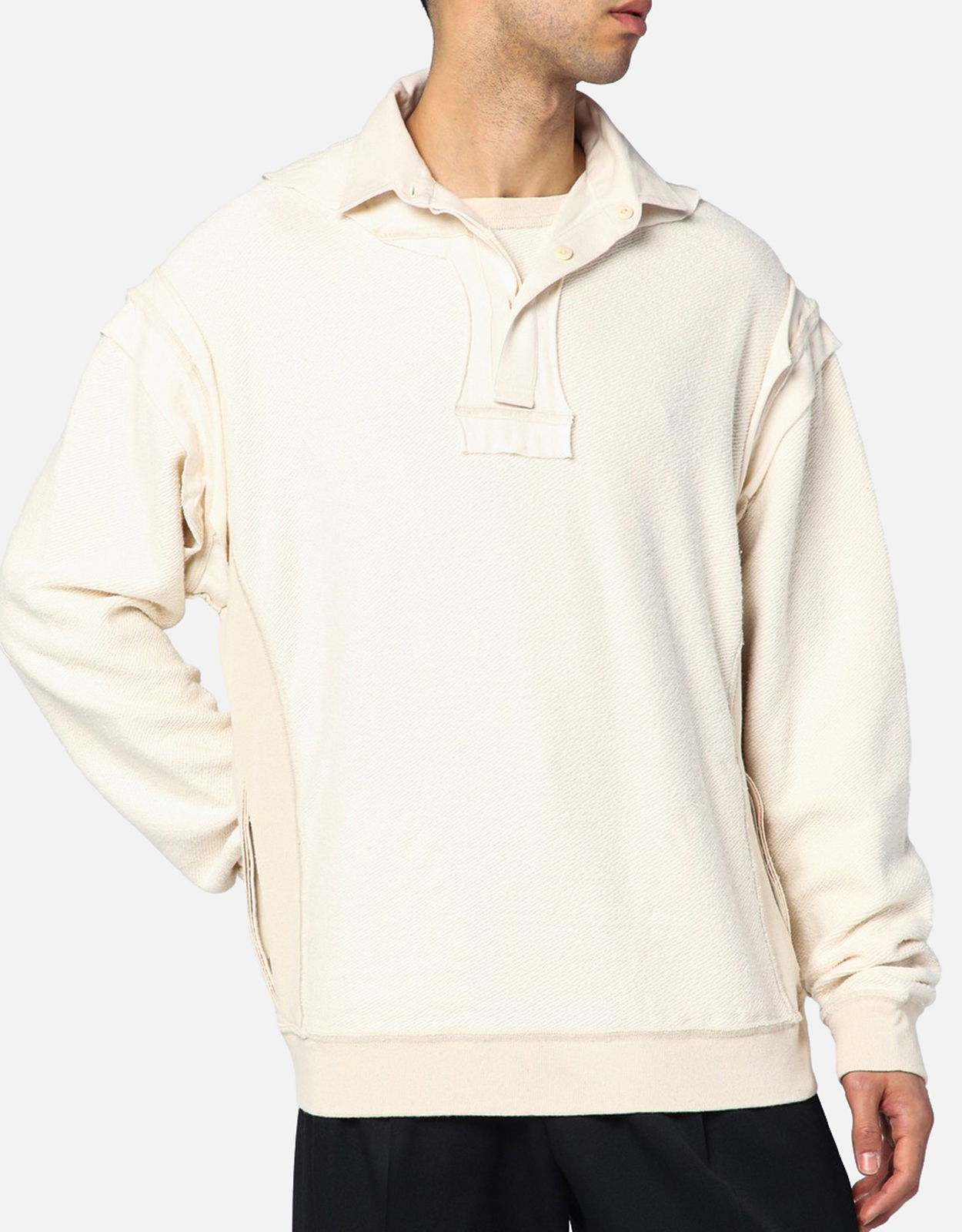 Maison Margiela Maison Margiela Distressed-effect ecru sweatshirt - L　メゾン マルジェラ ダメージ加工 エクリュ スウェットシャツ - L