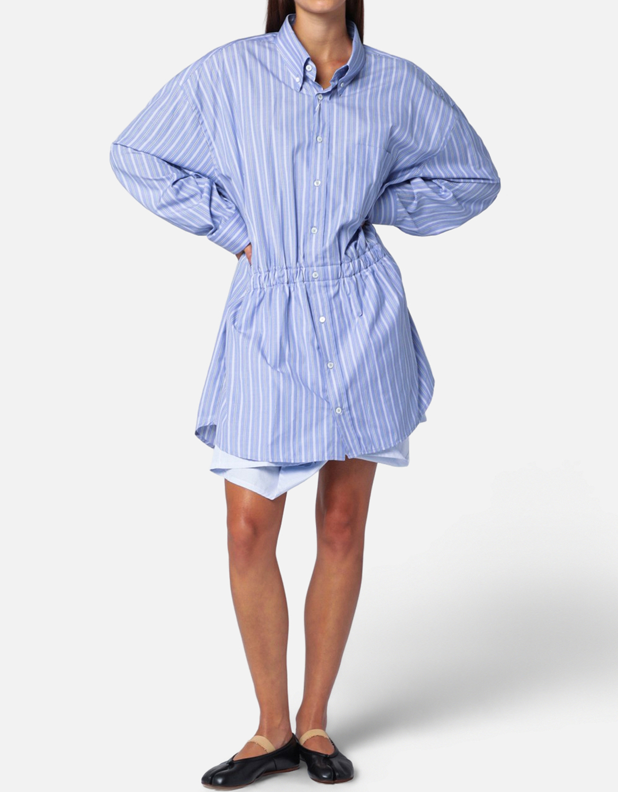 Maison Margiela Maison Margiela Light blue striped shirtdress - IT 40　メゾン マルジェラ ライトブルーのストライプのシャツドレス - IT 40