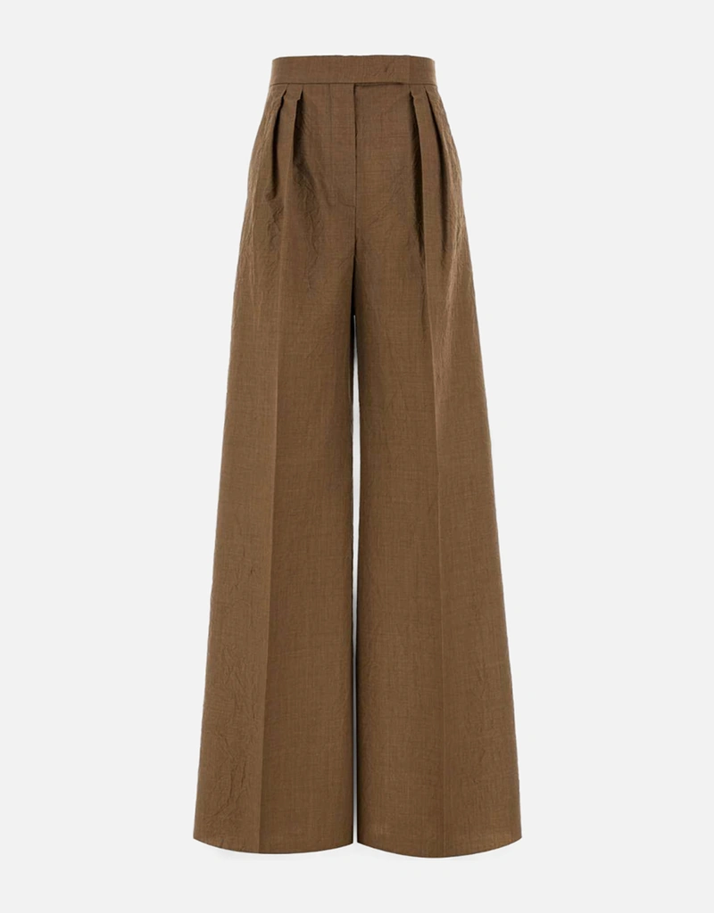 Max Mara ウール生地ヘーゼルナッツブラウンフレアパンツ (すべての