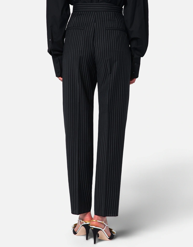 Max Mara ブラックストライプ綿パンツ (パンツ) IFCHIC.COM