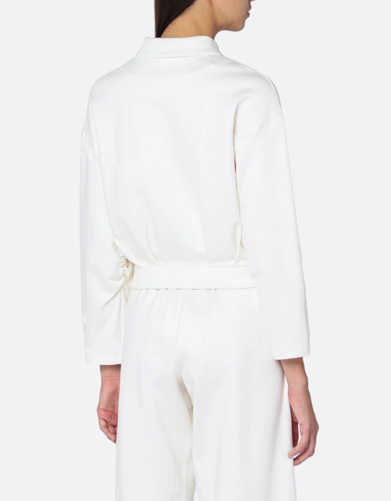 Max Mara White cropped sweatshirt in silk blend (Tops) IFCHIC.COM