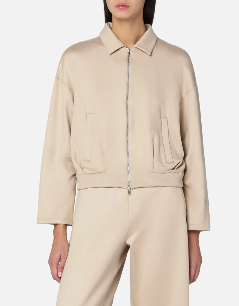 Max Mara ベージュ クロップド コットンスウェットシャツ (トップス