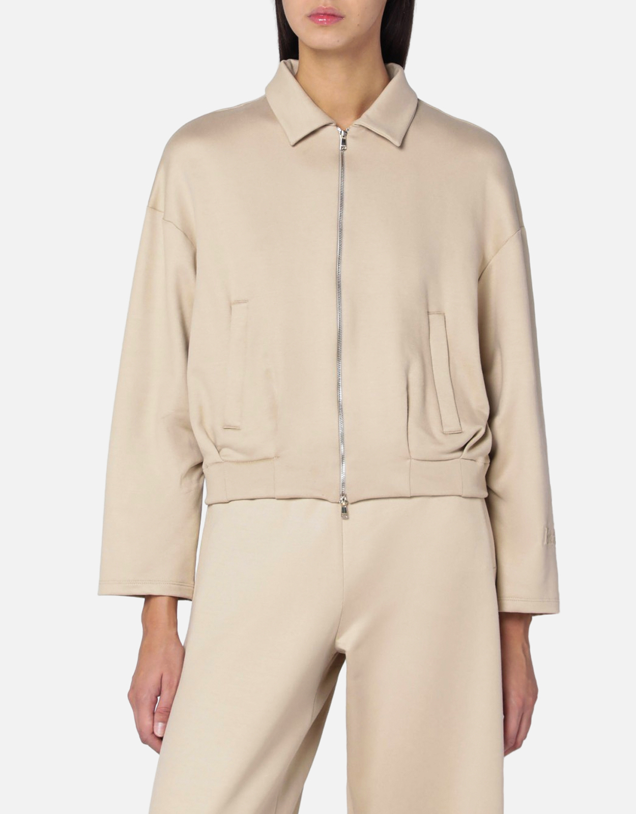 Max Mara ベージュ クロップド コットンスウェットシャツ (トップス