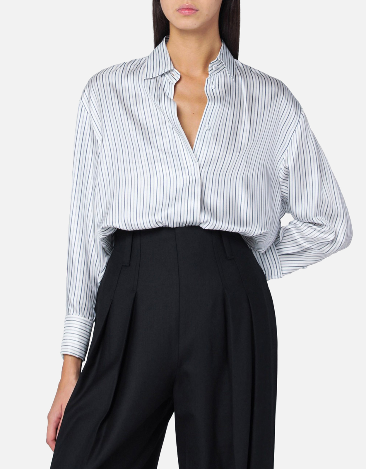 Max Mara オーバーサイズストライプシルクシャツ (トップス) IFCHIC.COM