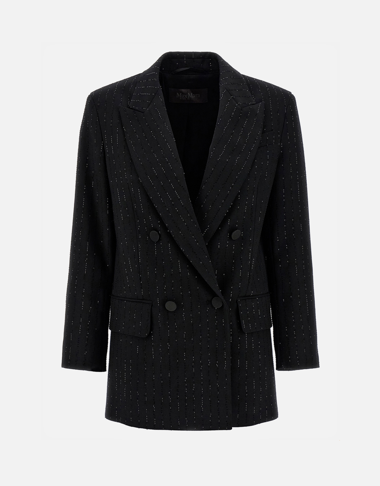 Max Mara ヴァージンウール マイクロスパンコール ダブルブレスト