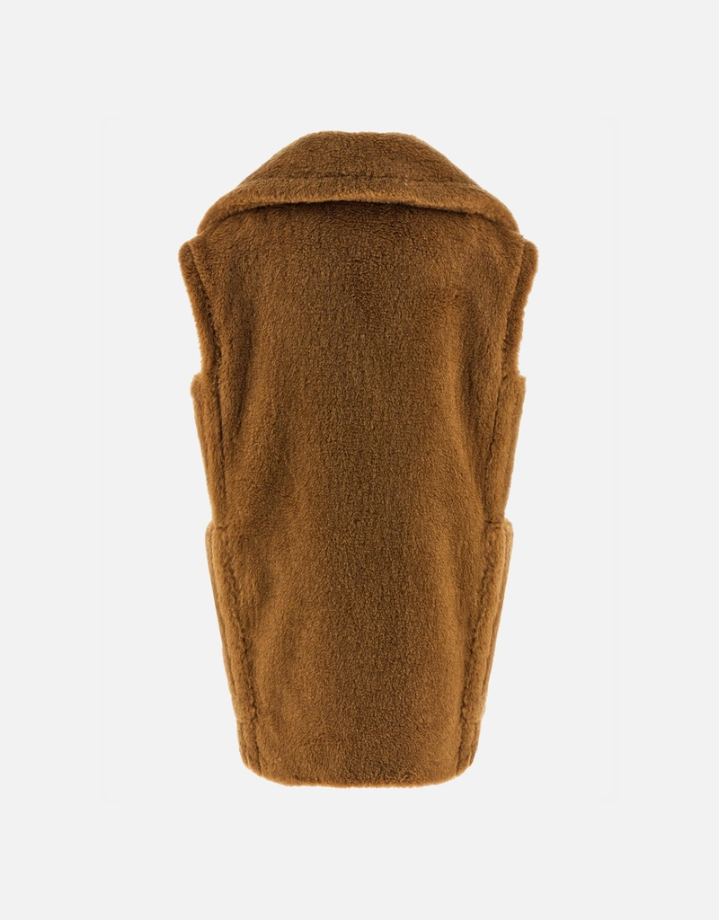 Max Mara Breda1234 キャメルウールシルクダブルブレストベスト