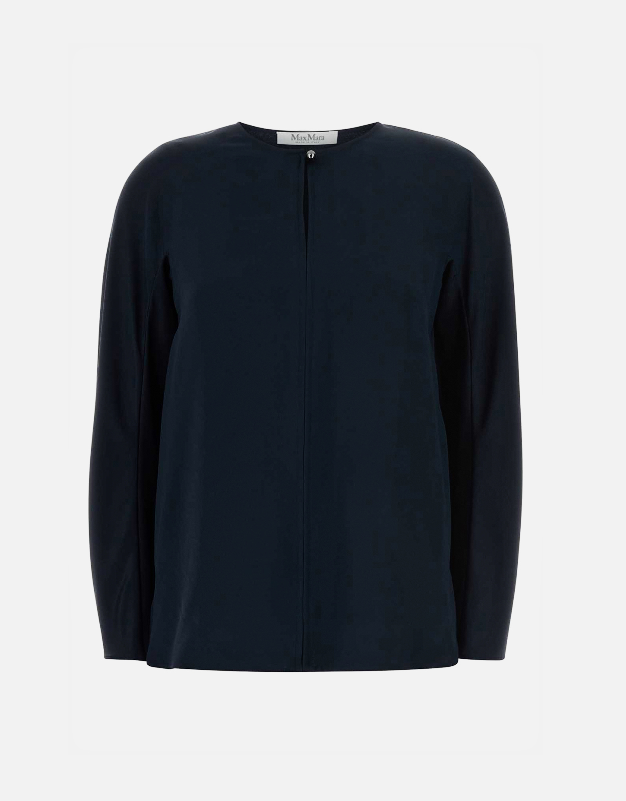 Max Mara ストレッチシルクミティコブラウスミッドナイトブルー