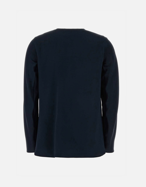 Max Mara ストレッチシルクミティコブラウスミッドナイトブルー