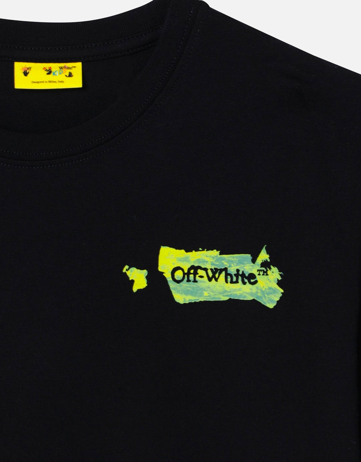 Off-White Kids キッズ ブラック コットン Tシャツ (男の子（4-16歳