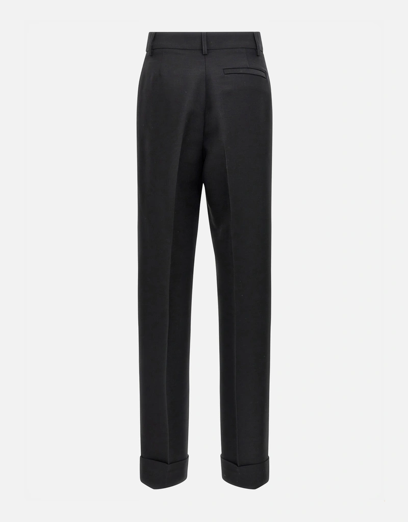 新品　イタリア製　Salvatore Ferragamo パンツ　ウール　L Salvatore Ferragamo ターンアップ バージンウール混紡パンツ