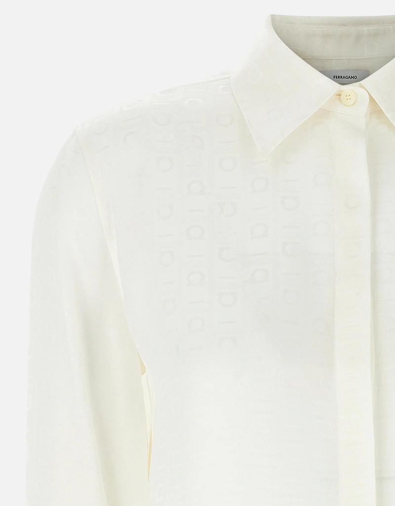 Salvatore Ferragamo モノグラム シルク シャツ () IFCHIC.COM