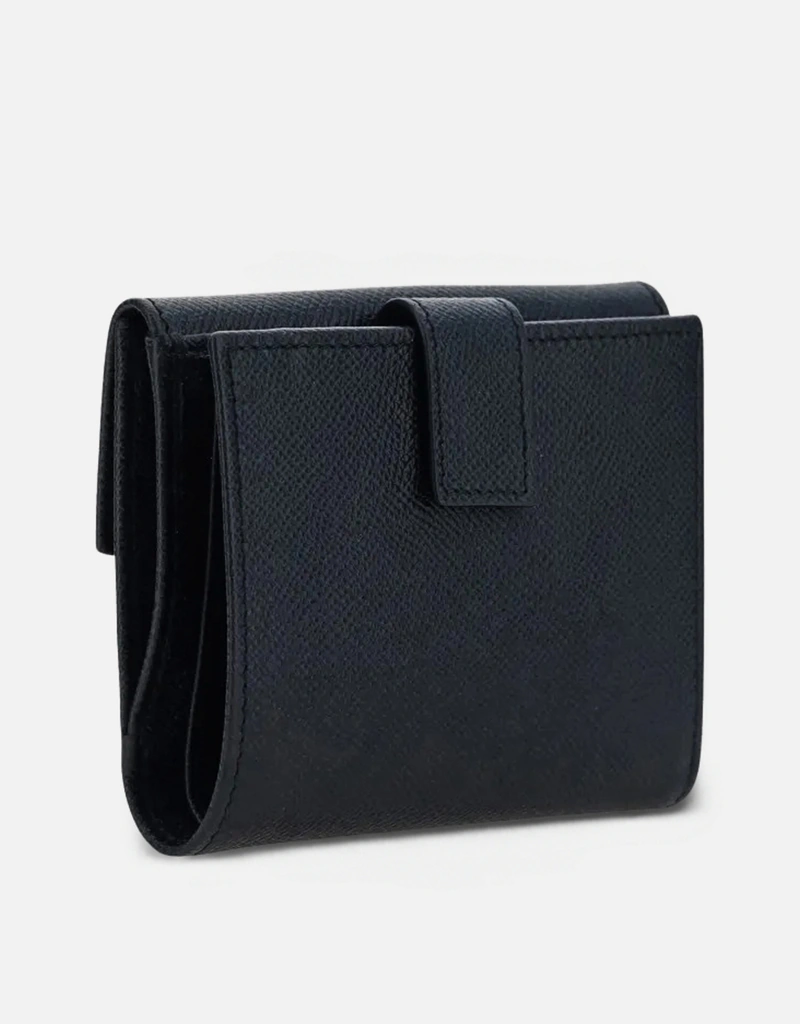 Salvatore Ferragamo Gancini Hammered Calfskin Compact Wallet (All