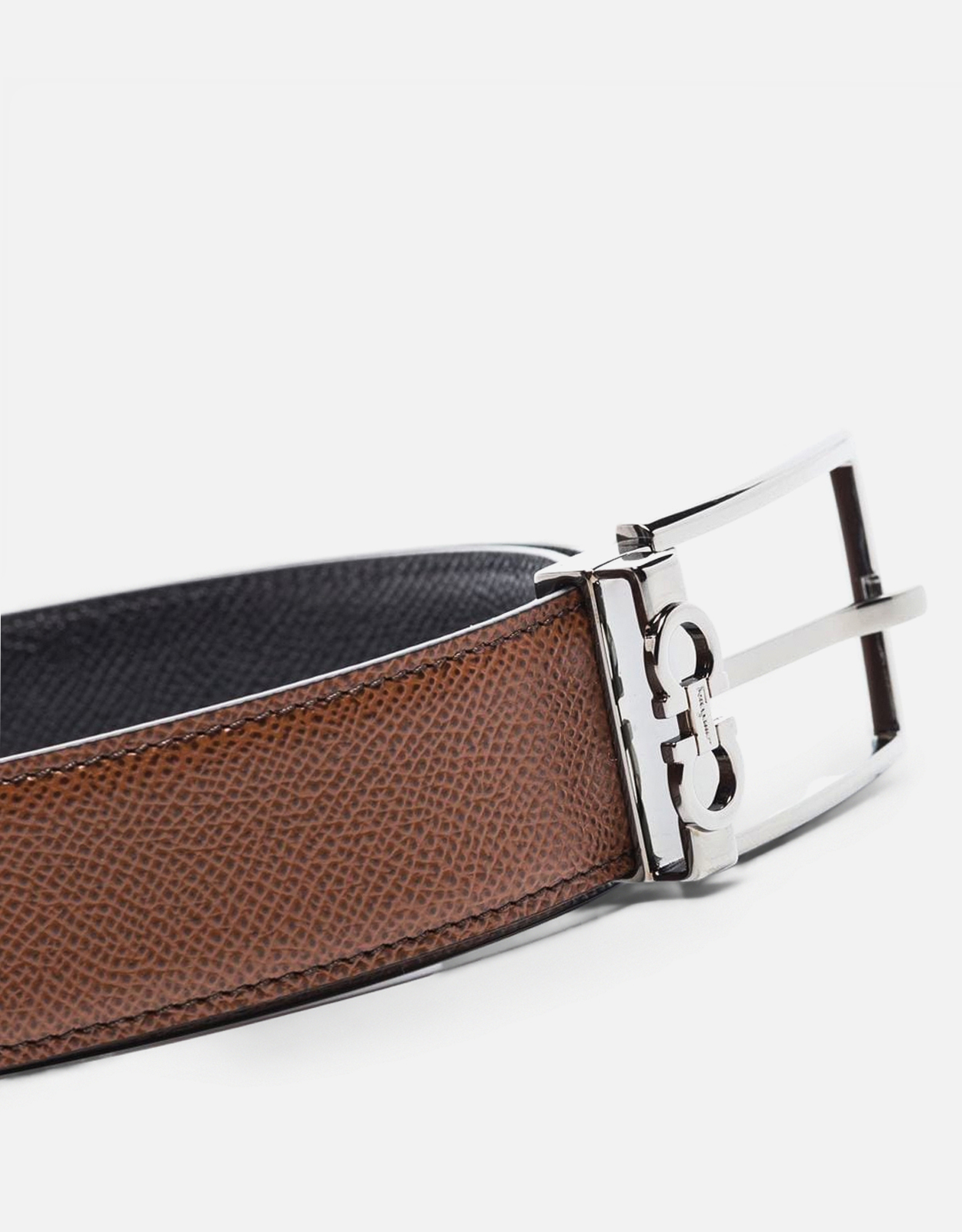 Salvatore Ferragamo メンズ リバーシブル調節可能な型押しカーフ