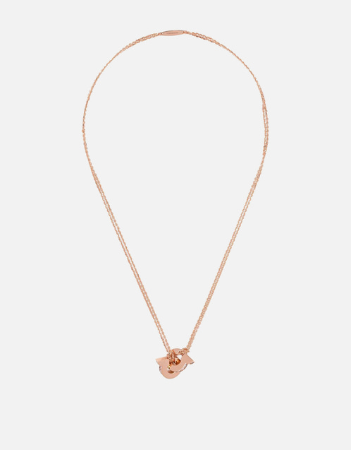 最終セール【Salvatore Ferragamo】ガンチーニ　ネックレス Salvatore Ferragamo ガンチーニ ダブル ペンダント ネックレス