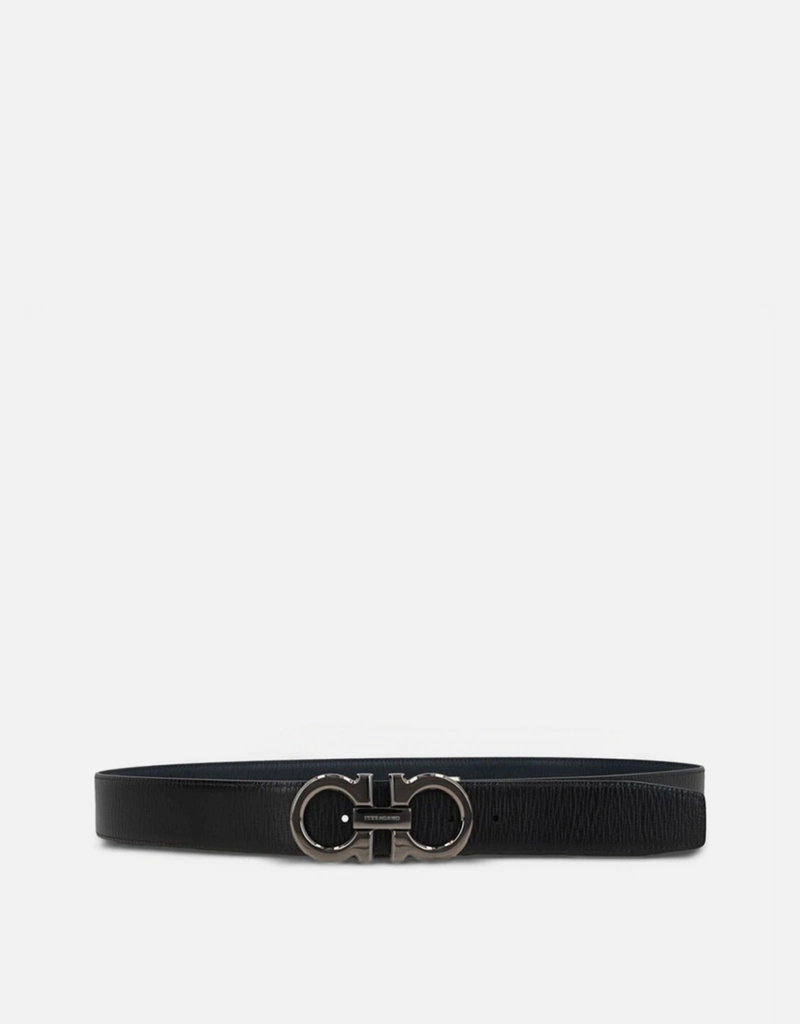 週末限定Salvatore Ferragamo◆ガンチーニベルト/レザー/BLK Salvatore Ferragamo メンズ セミマットグレインド カーフレザー