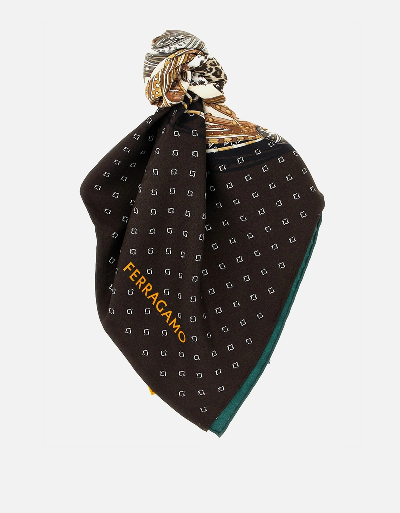 Salvatore Ferragamo マドラスプリント シルクスカーフ () IFCHIC.COM