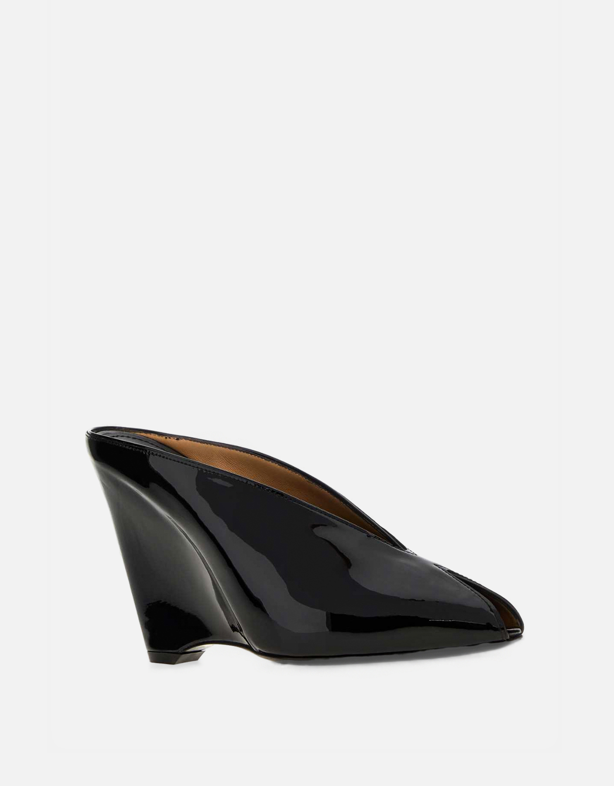 Salvatore Ferragamo 黒いカーフレザーピープトゥミュール () IFCHIC.COM