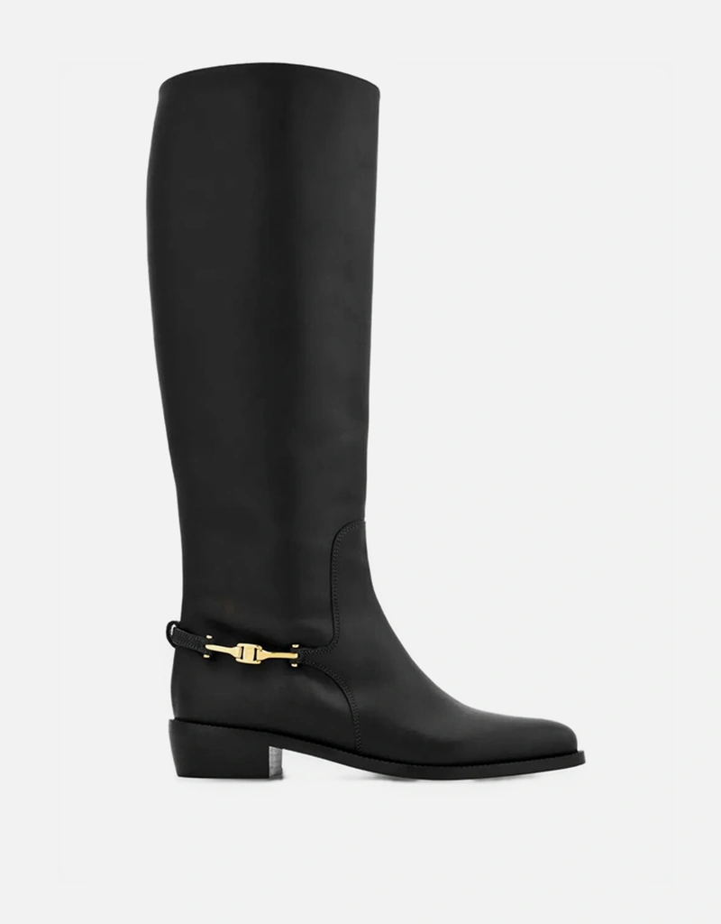 Salvatore Ferragamo F バックル カーフレザー ヒーテッド ニー