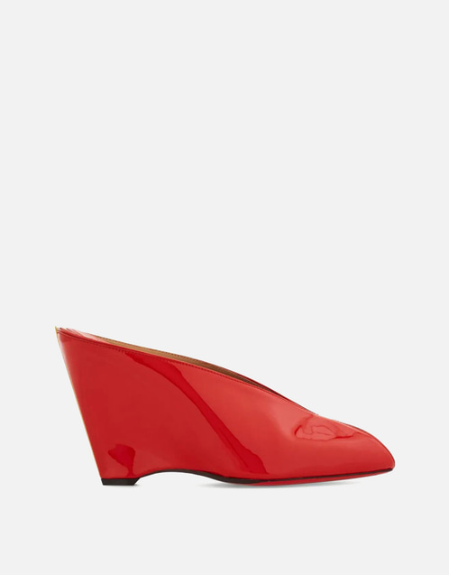 Salvatore Ferragamo エナメルレザー オープントゥ ミュール (すべての