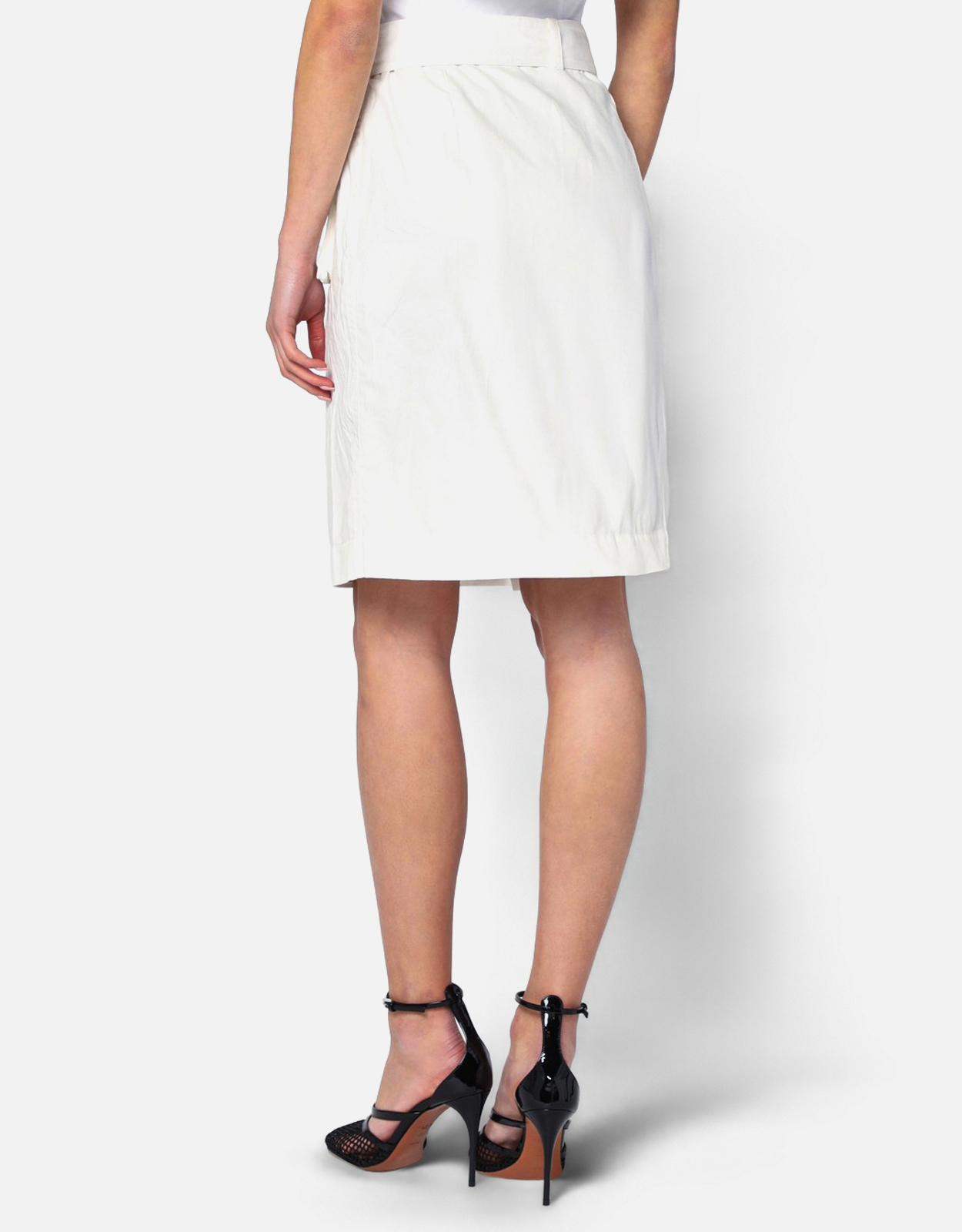 Salvatore Ferragamo 白いコットンブレンドラップスカート (ドレス