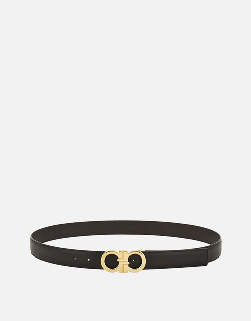 Salvatore Ferragamo メンズグレインレザーダブルフェイスガンチーニ