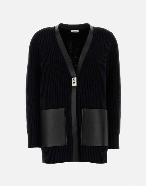 Salvatore Ferragamo ロングラインバージンウールカーディガン (すべて