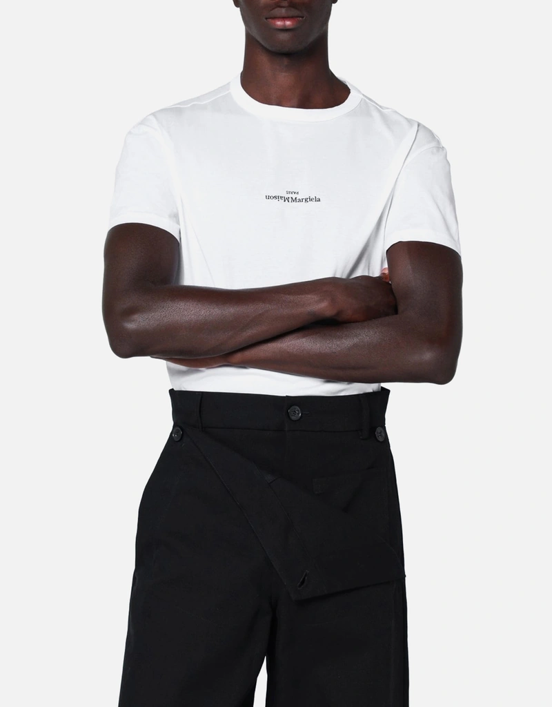 Maison Margiela Men's Cotton Embroidered Reversed Logo T-Shirt