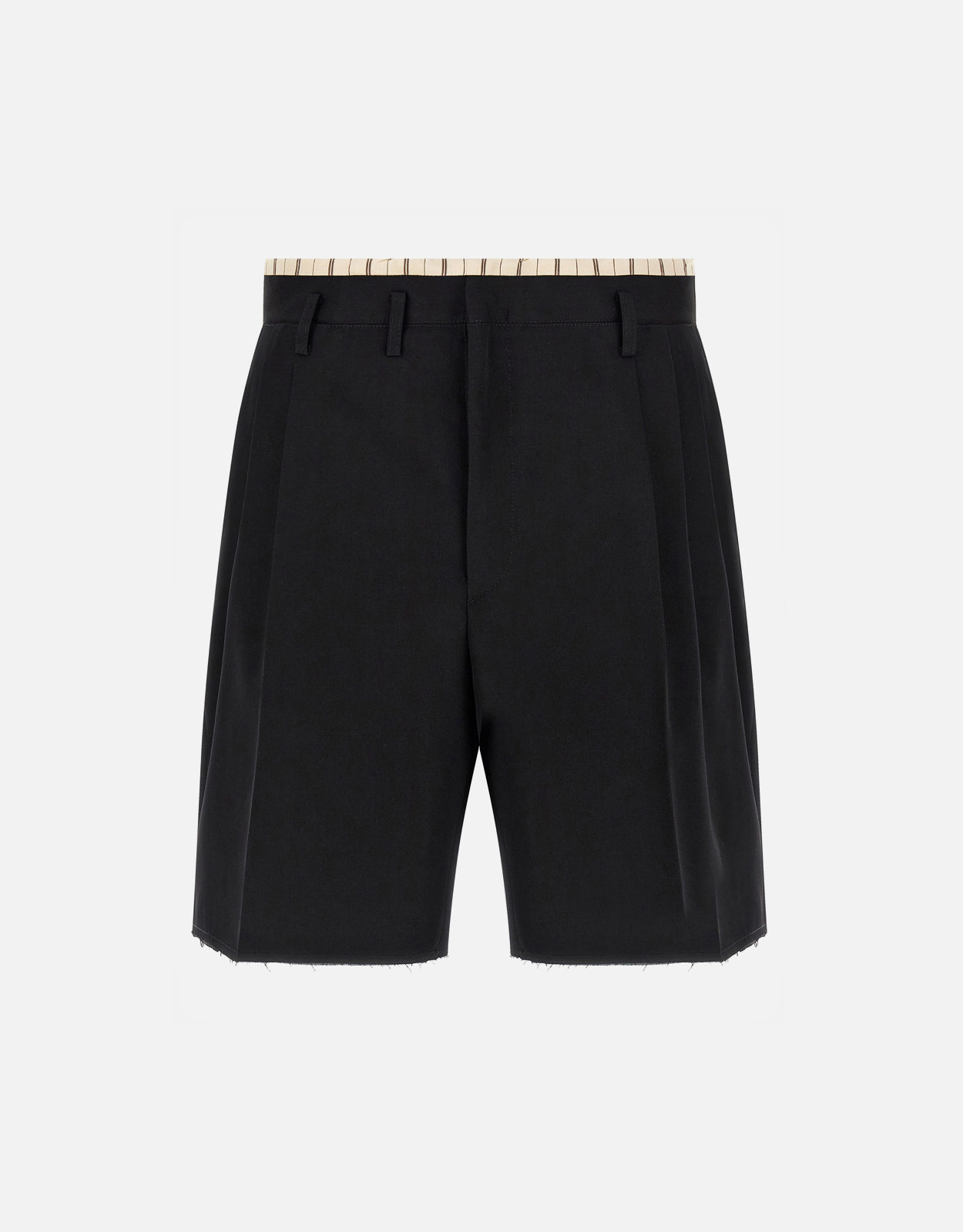 Maison Margiela Men's Wool Striped Lining Insert Bermuda Shorts - IT 44　メゾン マルジェラ メンズ ウール ストライプ ライニング インサート バミューダ ショーツ - IT 44 Maison