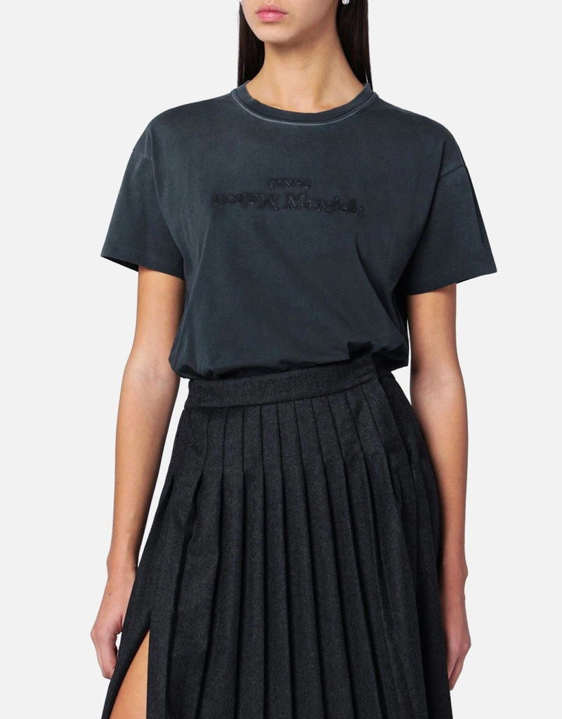 Maison Margiela Reverse Logo Washed-out Cotton T-shirt (Tops