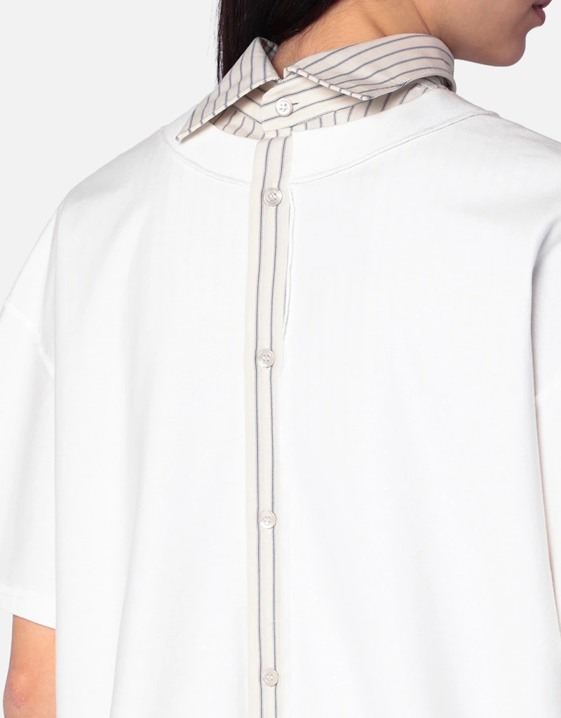 Maison Margiela Short Sleeved Layered Cotton Shirt (Tops) IFCHIC.COM