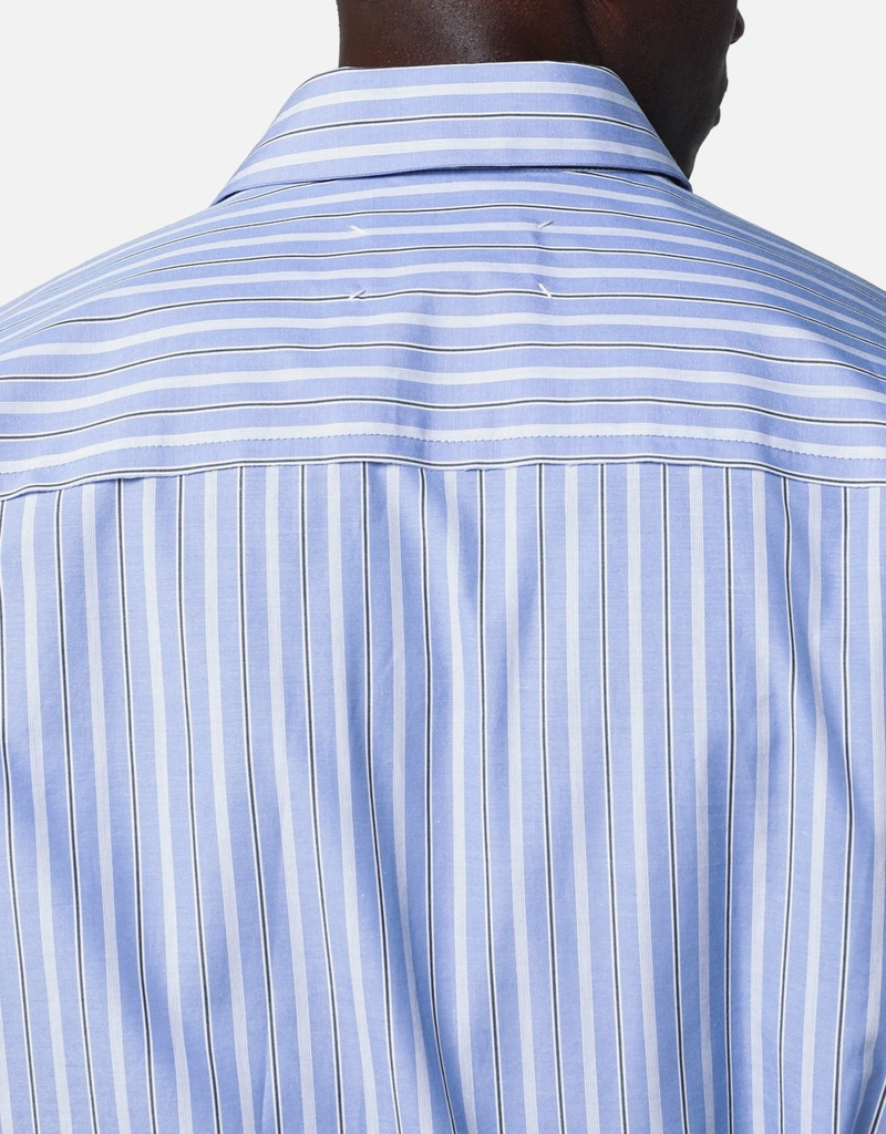 Maison Margiela メンズ コットン ストライプ アシンメトリーシャツ