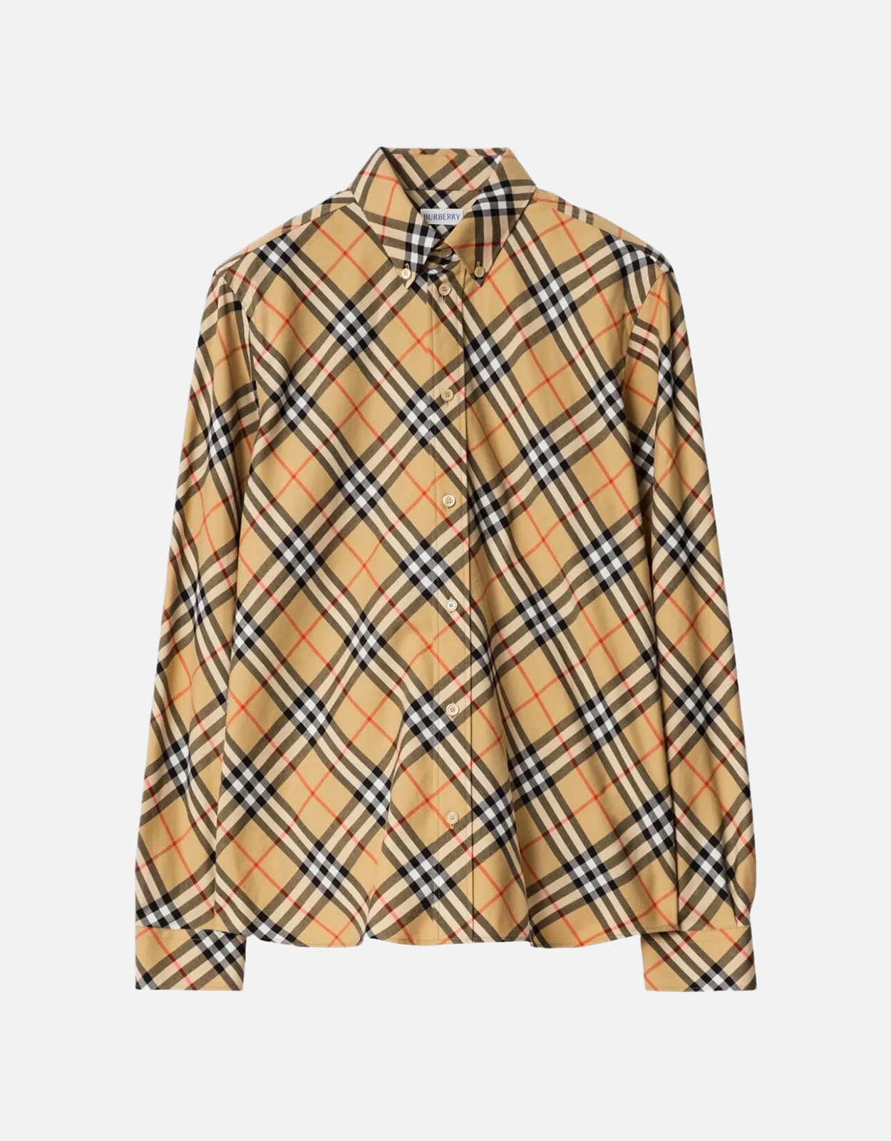 Burberry メンズリラックスフィットチェックコットンフランネルシャツ