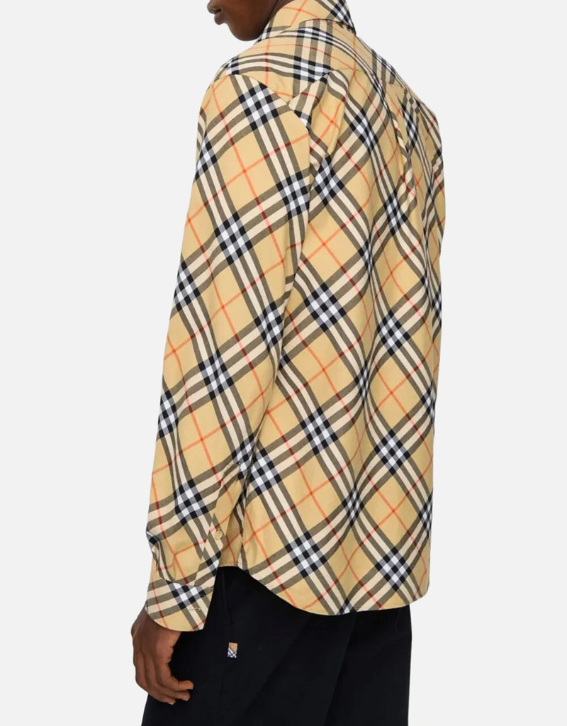 Burberry メンズリラックスフィットチェックコットンフランネルシャツ