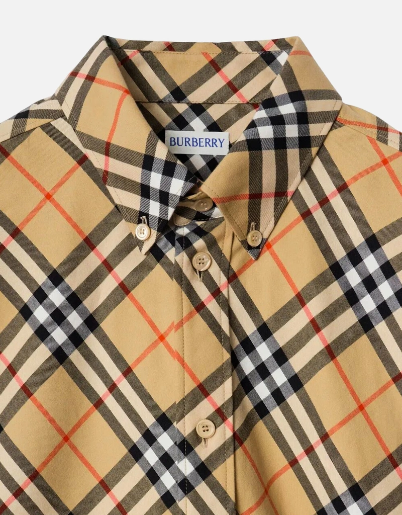 Burberry メンズリラックスフィットチェックコットンフランネルシャツ